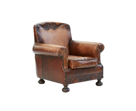 French Nail Leather Chair